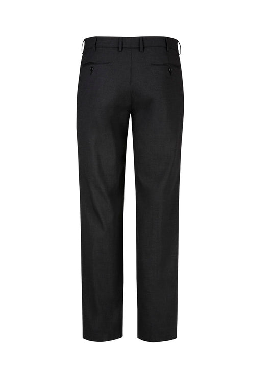 BIZ CORPORATES Mens Comfort Wool Stretch Flat Front Pant 74012