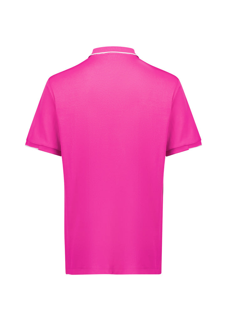 BIZ CARE Mens Pink Short Sleeve Polo CST313MS