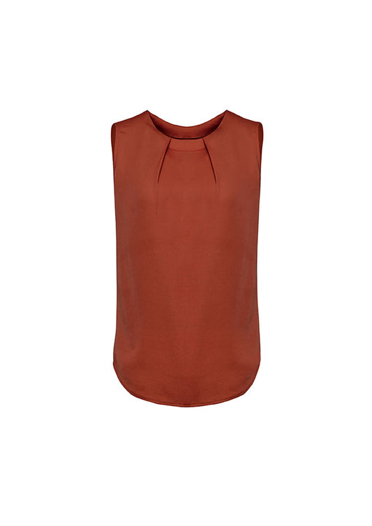 BIZ CORPORATES Womens Estelle Sleeveless Pleat Detail Blouse RB973LN Clearance