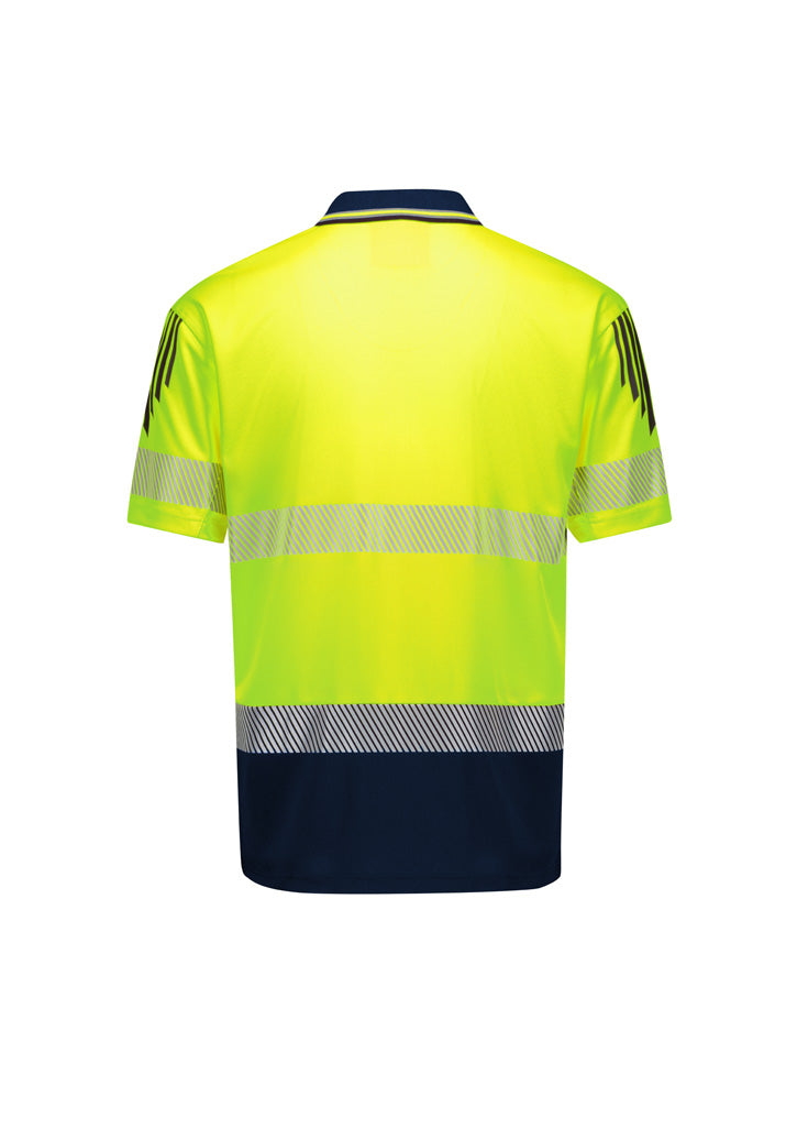 SYZMIK Mens Hi Vis Flux Segmented Tape Short Sleeve Polo ZH555