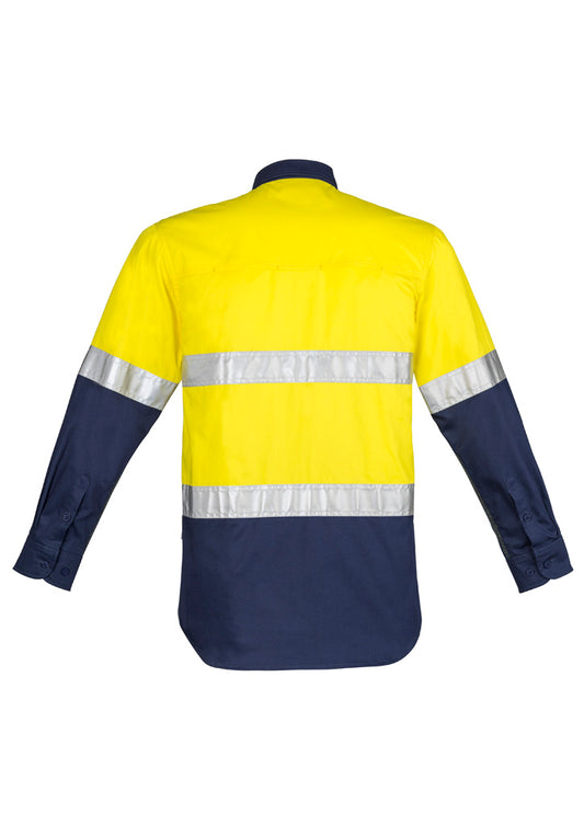 SYZMIK Mens Closed Front Long Sleeve Shirt - Hoop Taped ZW550