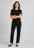 BIZ CORPORATES Womens Comfort Wool Stretch Relaxed Pant 14011