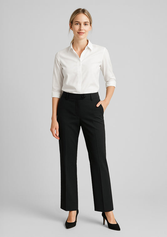 BIZ CORPORATES Womens Comfort Wool Stretch Adjustable Waist Pant 14015