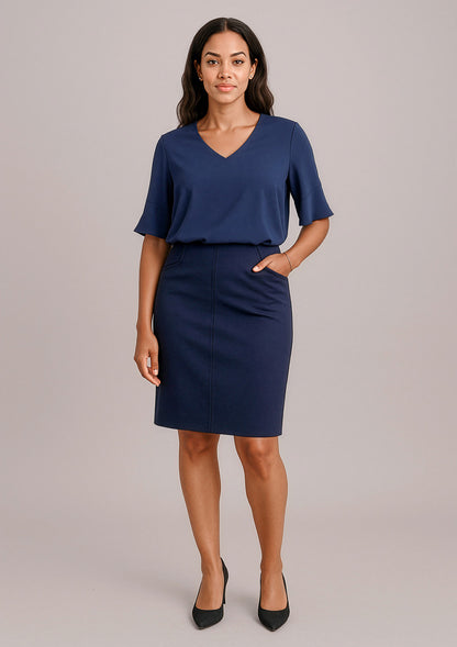 BIZ CORPORATES Womens Siena Bandless Pencil Skirt 20717