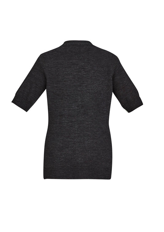 BIZ CARE Womens Zip Front Short Sleeve Knit Cardigan CK962LC