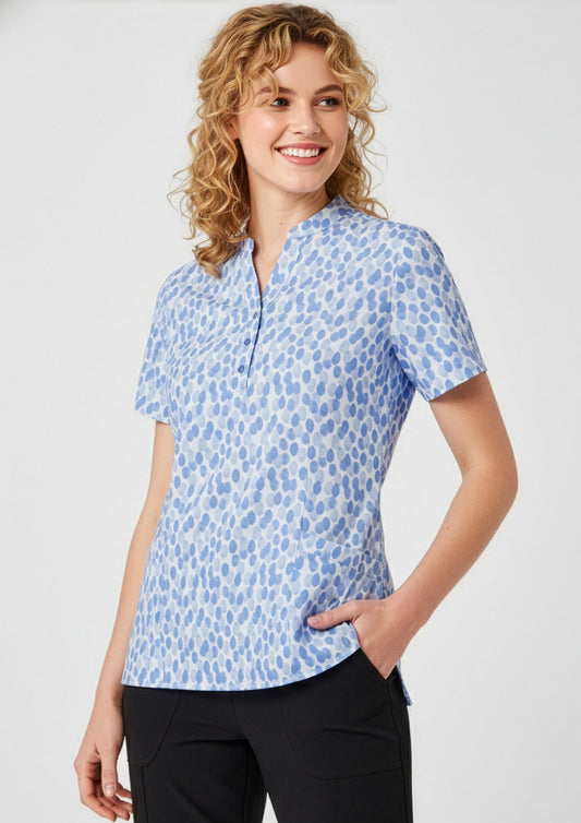 BIZ CARE Womens Florence Stardust Print Tunic CS450LS