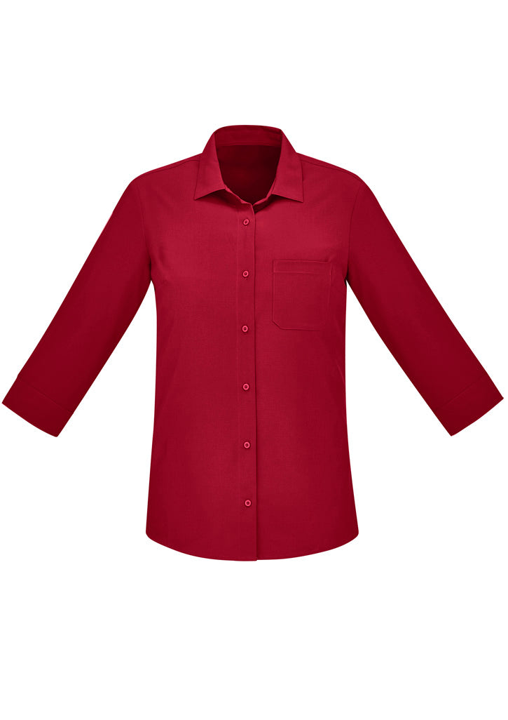 BIZ CARE Womens Florence Plain 3/4 Sleeve Shirt CS951LT Clearance