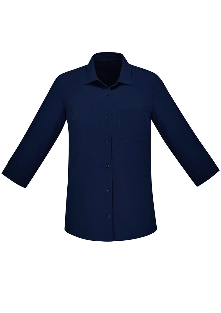 BIZ CARE Womens Florence Plain 3/4 Sleeve Shirt CS951LT Clearance