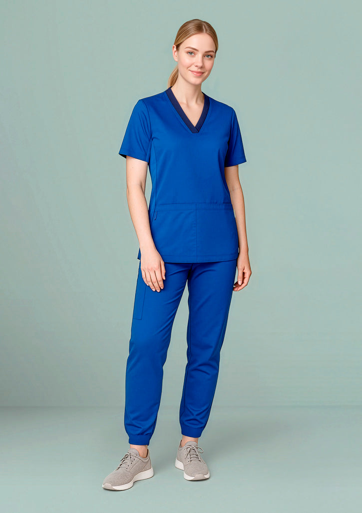 BIZ CARE Womens Riley Stretch Scrub Top CST043LS