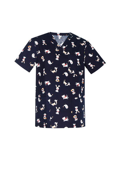 BIZ CARE Mens Printed Best Friends Scrub Top CST147MS Clearance