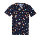 BIZ CARE Mens Printed Space Party Scrub Top CST148MS Clearance