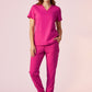 BIZ CARE Womens Pink V-Neck Scrub Top CST245LS