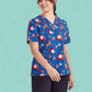 BIZ CARE Womens Christmas V-Neck Short Sleeve Scrub Top CST346LS