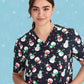 BIZ CARE Womens Christmas V-Neck Short Sleeve Scrub Top CST346LS