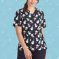 BIZ CARE Womens Christmas V-Neck Short Sleeve Scrub Top CST346LS
