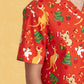 BIZ CARE Mens Christmas V-Neck Short Sleeve Scrub Top CST346MS