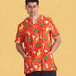 BIZ CARE Mens Christmas V-Neck Short Sleeve Scrub Top CST346MS