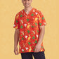 BIZ CARE Mens Christmas V-Neck Short Sleeve Scrub Top CST346MS