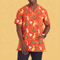 BIZ CARE Mens Christmas V-Neck Short Sleeve Scrub Top CST346MS