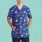 BIZ CARE Mens Christmas V-Neck Short Sleeve Scrub Top CST346MS