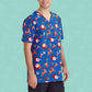 BIZ CARE Mens Christmas V-Neck Short Sleeve Scrub Top CST346MS