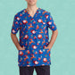 BIZ CARE Mens Christmas V-Neck Short Sleeve Scrub Top CST346MS