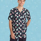 BIZ CARE Mens Christmas V-Neck Short Sleeve Scrub Top CST346MS