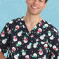 BIZ CARE Mens Christmas V-Neck Short Sleeve Scrub Top CST346MS