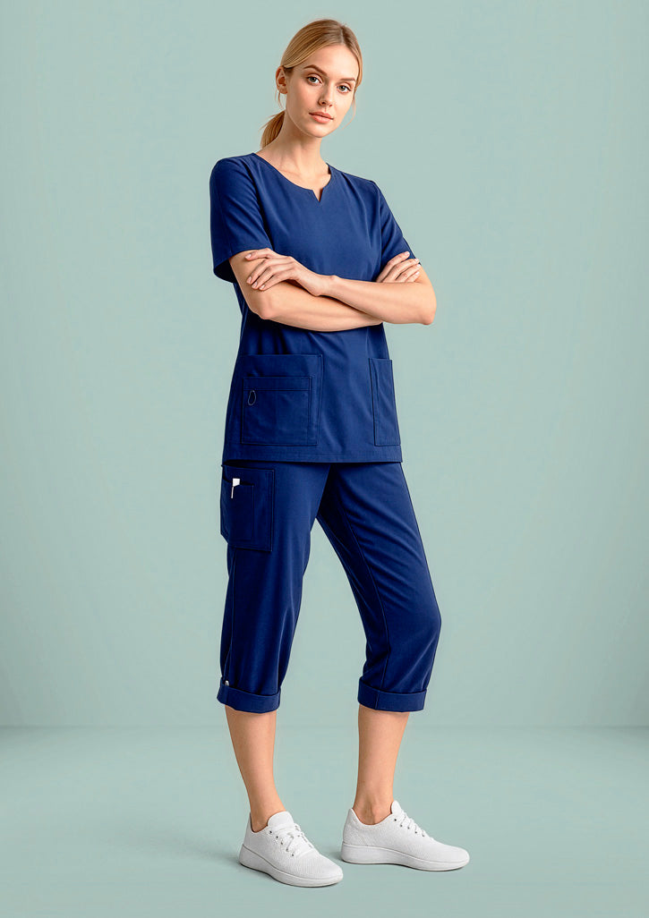 BIZ CARE Womens Avery Round Neck Scrub Top CST942LS
