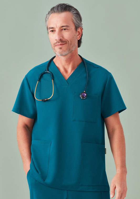 BIZ CARE Unisex Pulse V-Neck Scrub Top CU544US