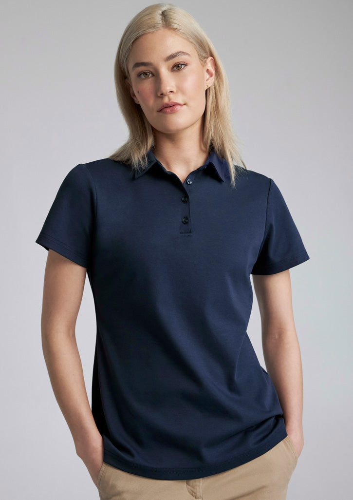 BIZ COLLECTION Womens Lotus Short Sleeve Polo P515LS