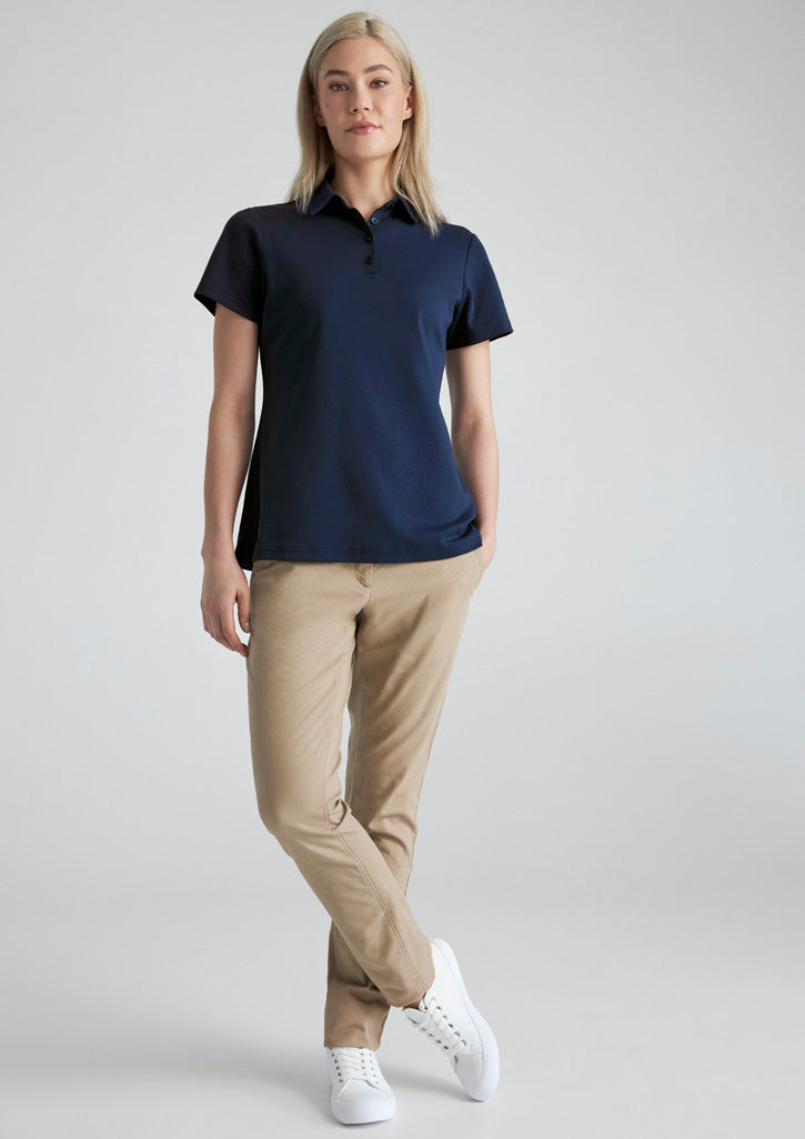 BIZ COLLECTION Womens Lotus Short Sleeve Polo P515LS
