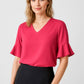 BIZ CORPORATES Womens Aria Fluted Sleeve Blouse RB966LS