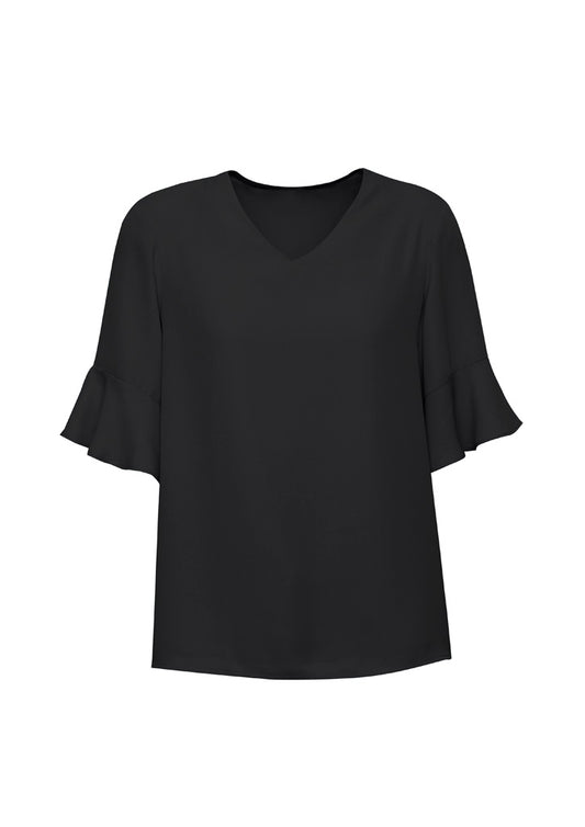 BIZ CORPORATES Womens Aria Fluted Sleeve Blouse RB966LS