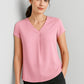 BIZ CORPORATES Womens Kayla V-Neck Pleat Blouse RB967LS