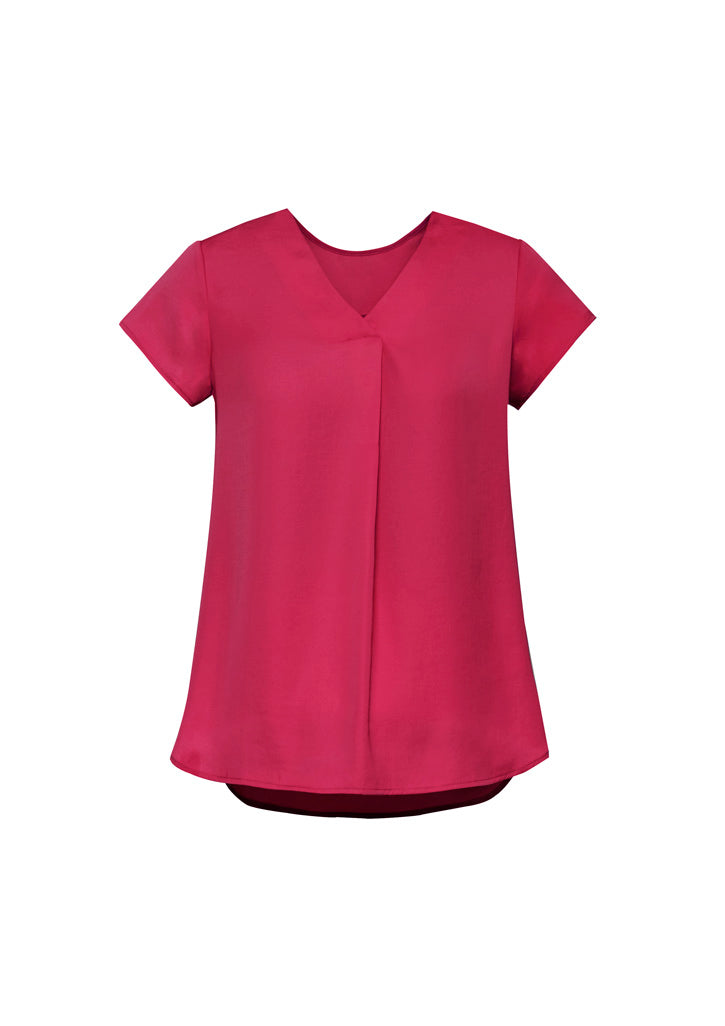 BIZ CORPORATES Womens Kayla V-Neck Pleat Blouse RB967LS