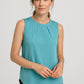 BIZ CORPORATES Womens Estelle Sleeveless Pleat Detail Blouse RB973LN