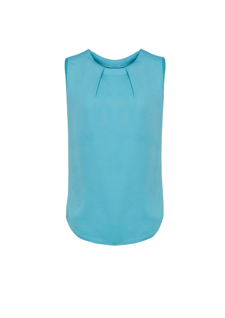 BIZ CORPORATES Womens Estelle Sleeveless Pleat Detail Blouse RB973LN