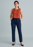 BIZ CORPORATES Womens Cool Stretch Tapered Leg Adjustable Waist Pant RGP315L