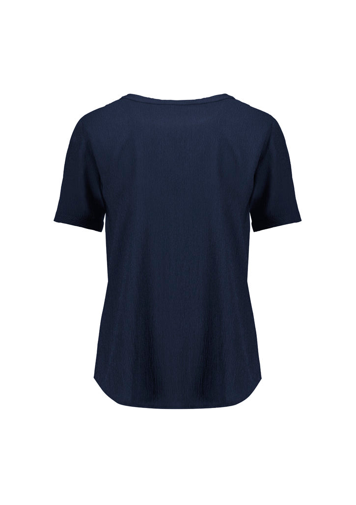 BIZ CORPORATES Womens Ruche Short Sleeve Blouse RU568LS