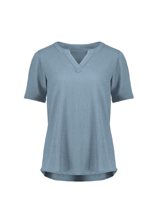 BIZ CORPORATES Womens Ruche Short Sleeve Blouse RU568LS