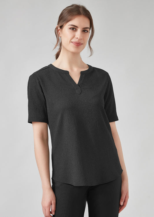 BIZ CORPORATES Womens Ruche Short Sleeve Blouse RU568LS