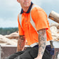 SYZMIK Mens Hi Vis Spliced Short Sleeve Polo - Shoulder Taped ZH233