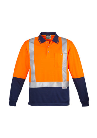 SYZMIK Mens Hi Vis Spliced Long Sleeve Polo - Shoulder Taped ZH234