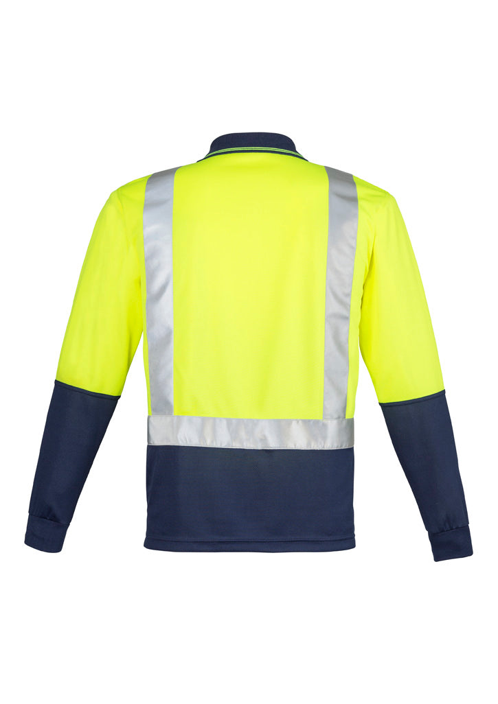 SYZMIK Mens Hi Vis Spliced Long Sleeve Polo - Shoulder Taped ZH234