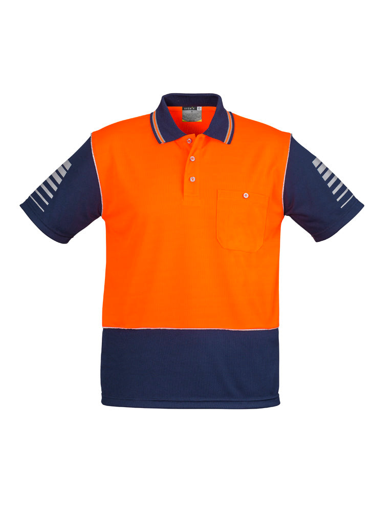 SYZMIK Mens Hi Vis Zone Short Sleeve Polo ZH236