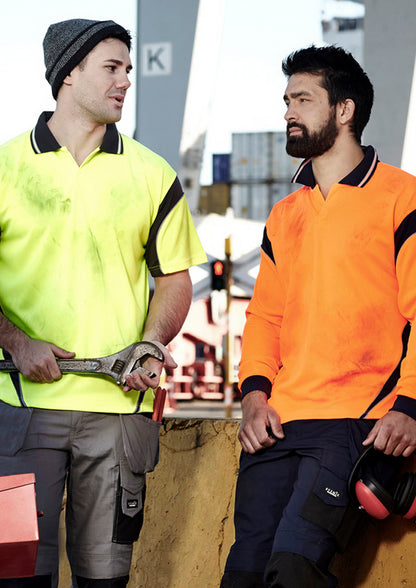 SYZMIK Mens Hi Vis Aztec Short Sleeve Polo ZH248