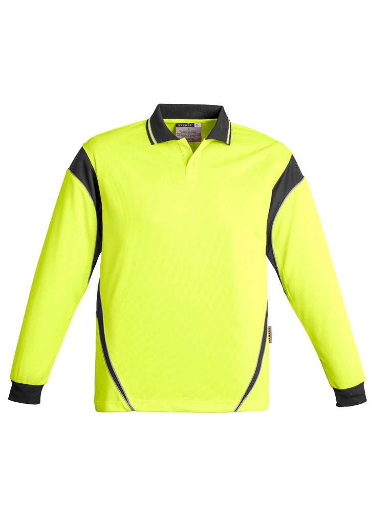 SYZMIK Mens Hi Vis Aztec Long Sleeve Polo ZH249