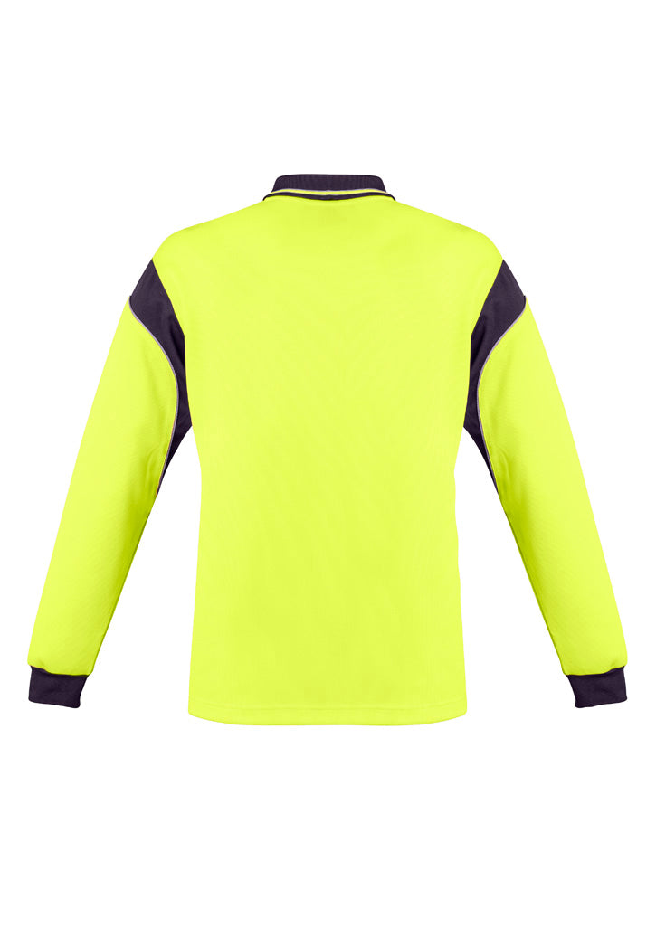 SYZMIK Mens Hi Vis Aztec Long Sleeve Polo ZH249