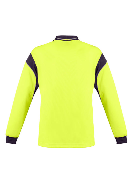 SYZMIK Mens Hi Vis Aztec Long Sleeve Polo ZH249